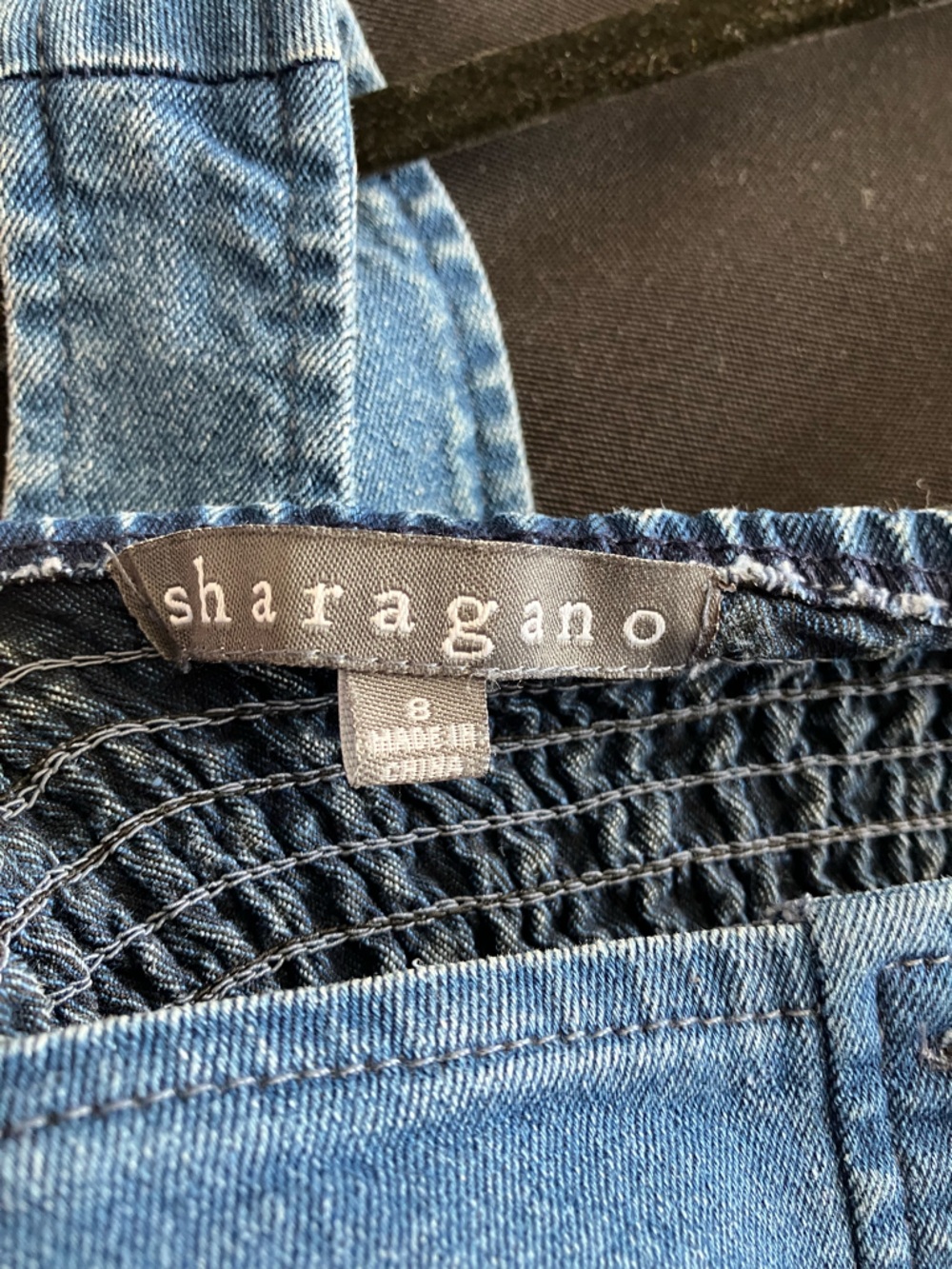 Sharagano Blue Denim Button-Front Mini Dress - Picture 3 of 4